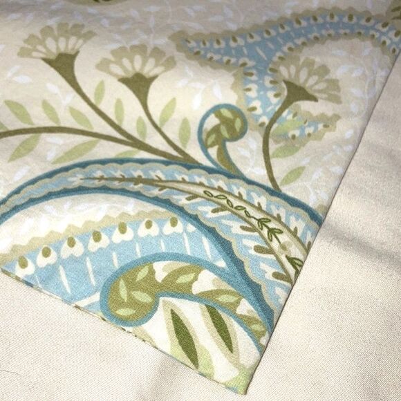 POTTERY BARN Fresco Paisley Pillow Case Blue Green Cream Standard Size - Picture 4 of 9